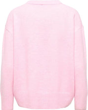 Alivia High Low O-neck Knit Pink