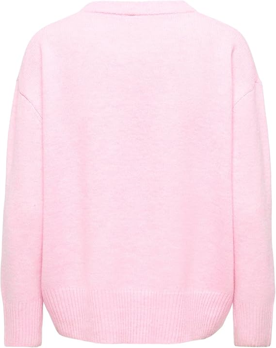 Alivia High Low O-neck Knit Pink