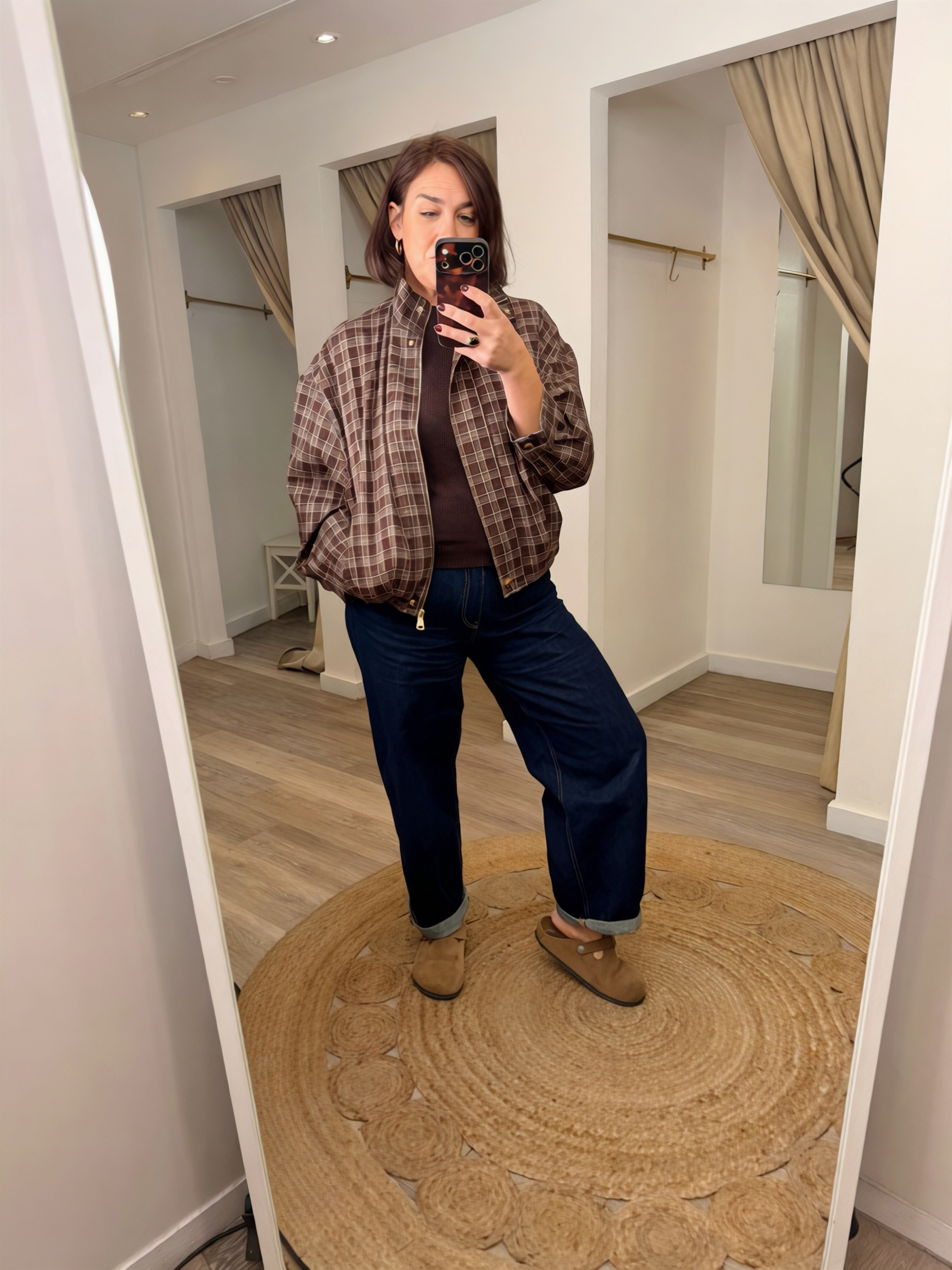 Jamie Checked Bomber Jacket