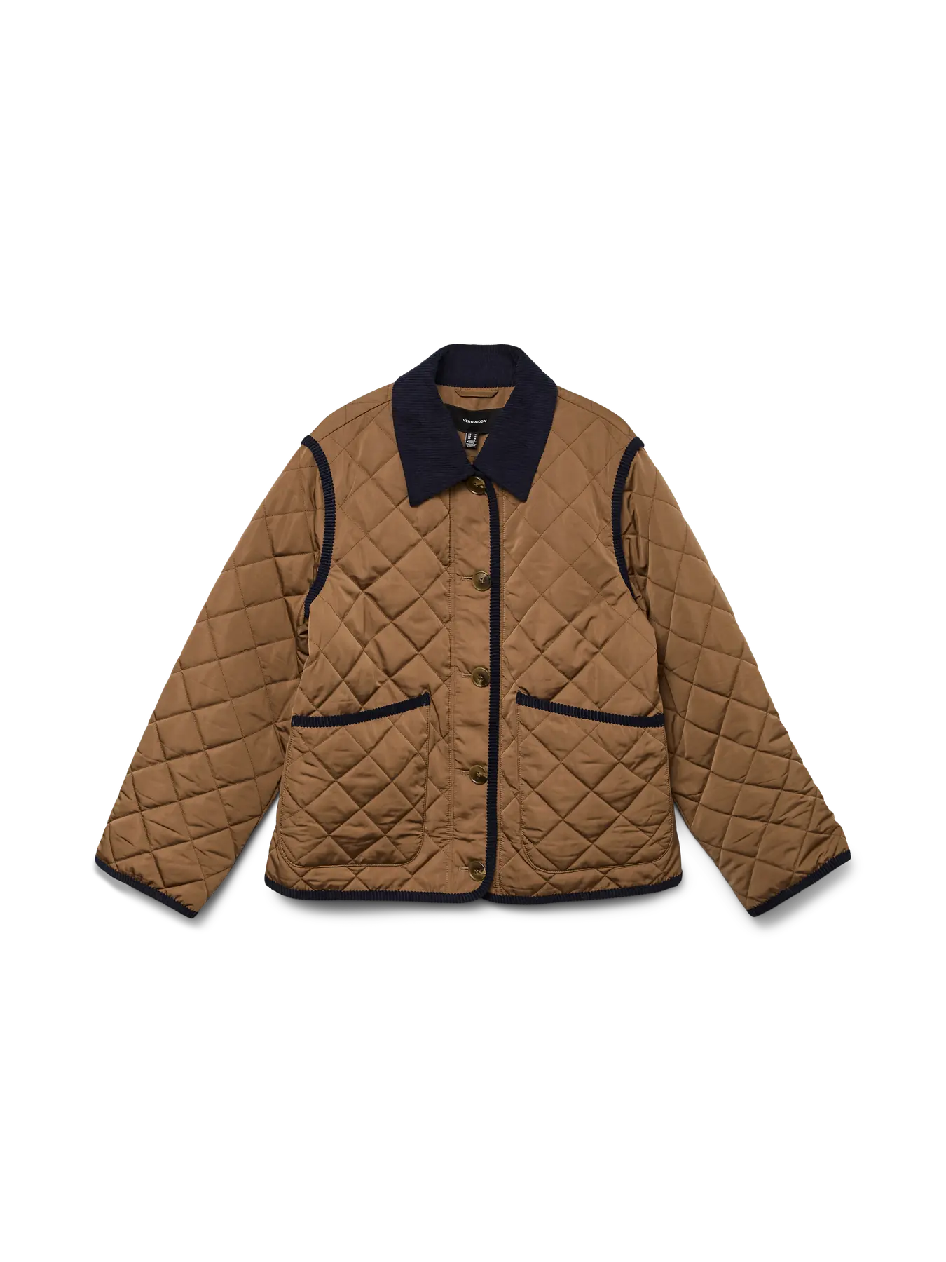 Emily Navy and Tan Quilted Jacket