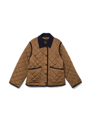 Emily Navy and Tan Quilted Jacket