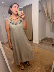 Lily V Neck Frill Midi Dress - 4 colours