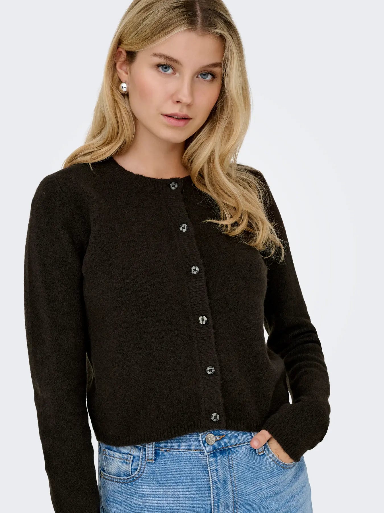 Chloe Button up Cardigan Brown