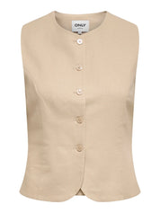 Goa Linen Waistcoat Beige