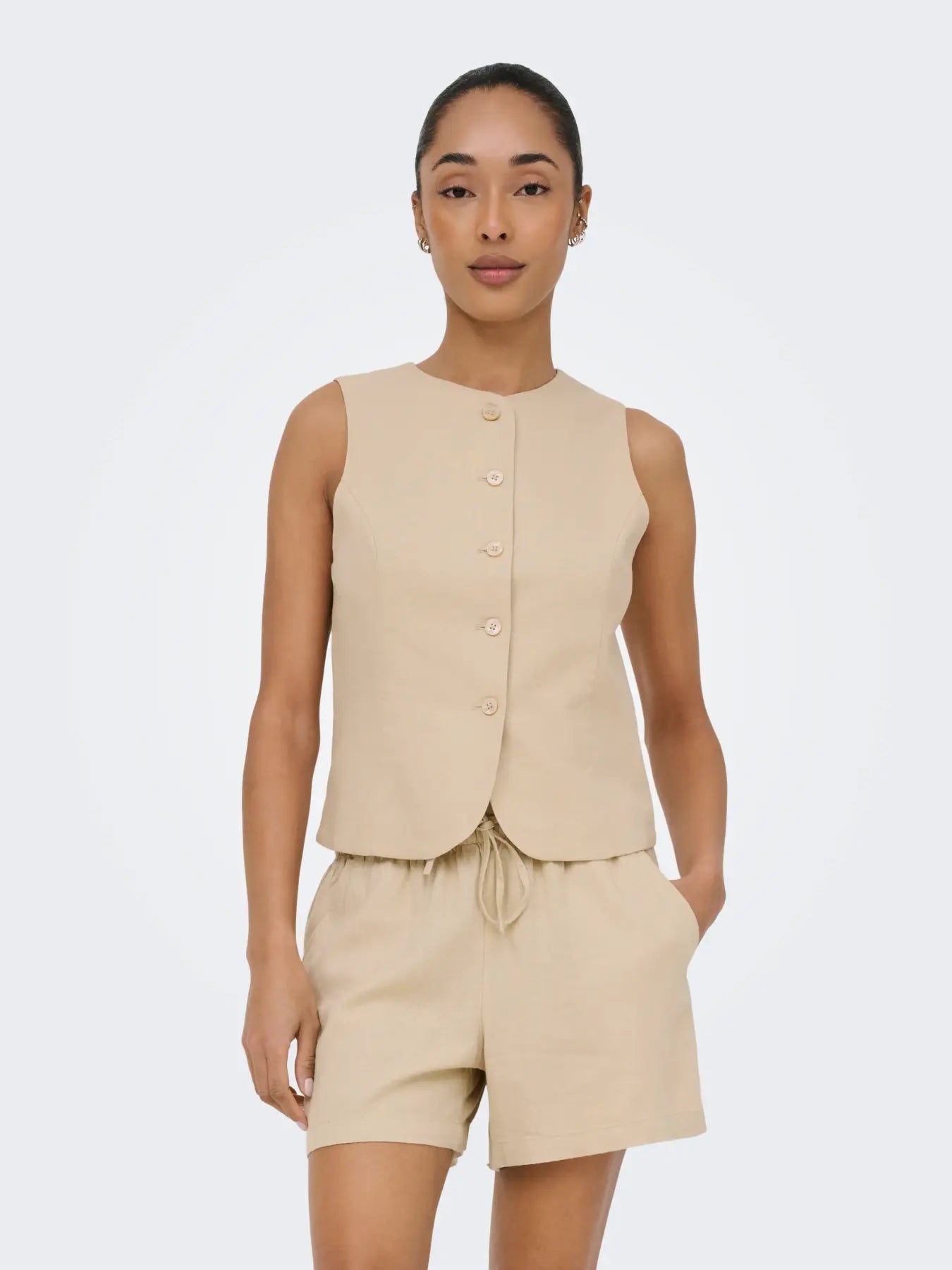 Goa Linen Waistcoat Beige