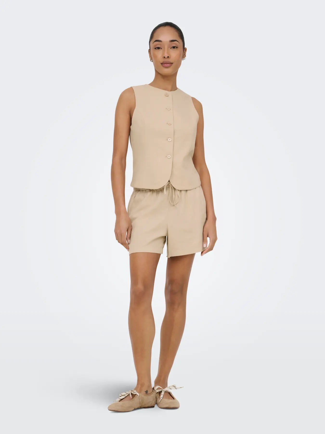 Goa Linen Waistcoat Beige