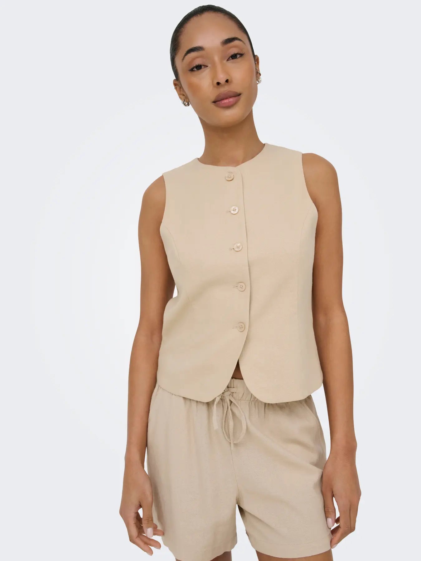 Goa Linen Waistcoat Beige