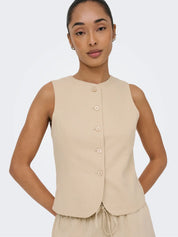 Goa Linen Waistcoat Beige