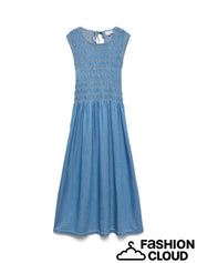 Nerina Denim Smocking Maxi Dress