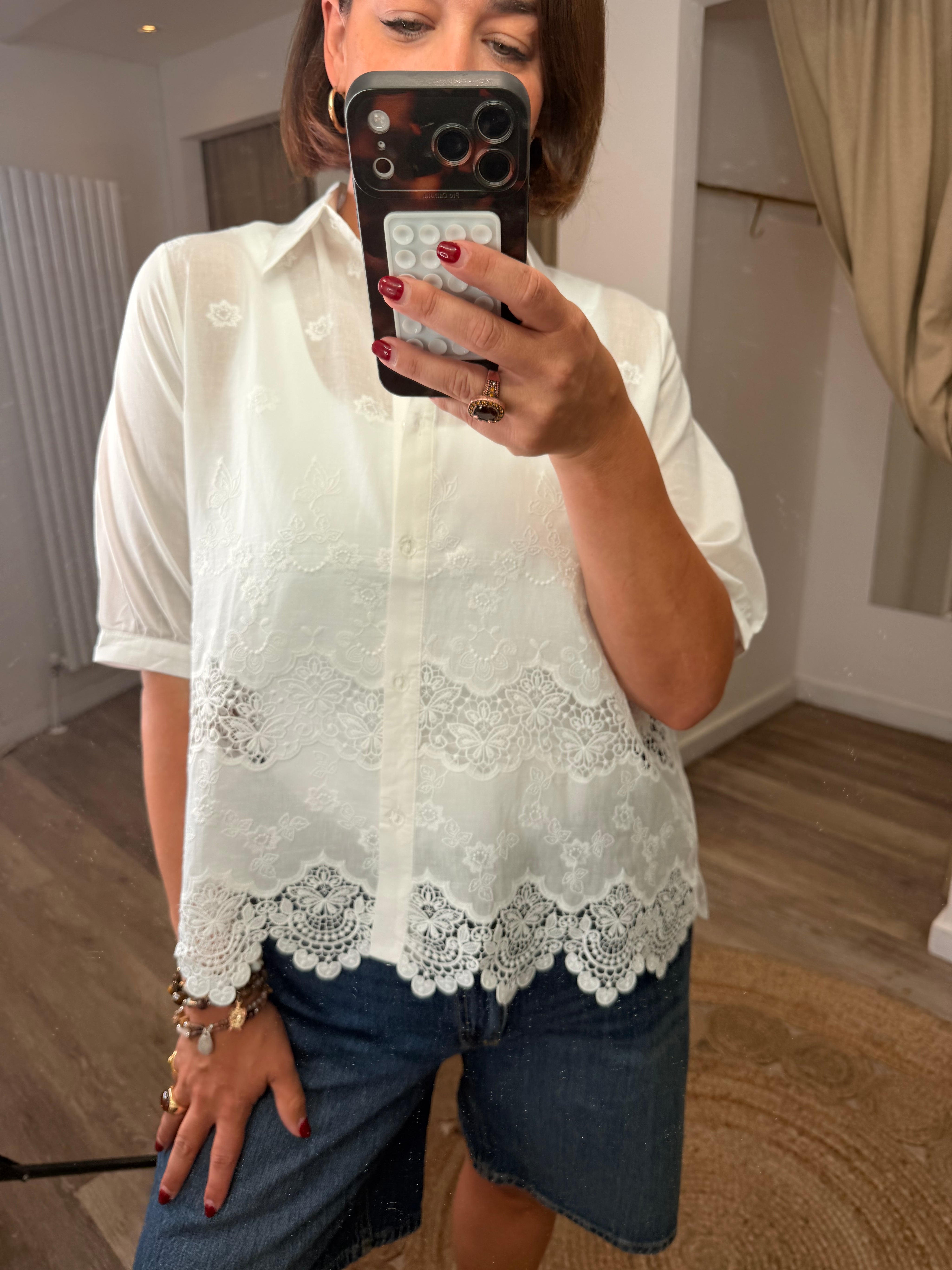 Sandy Embroidered Shirt Blouse