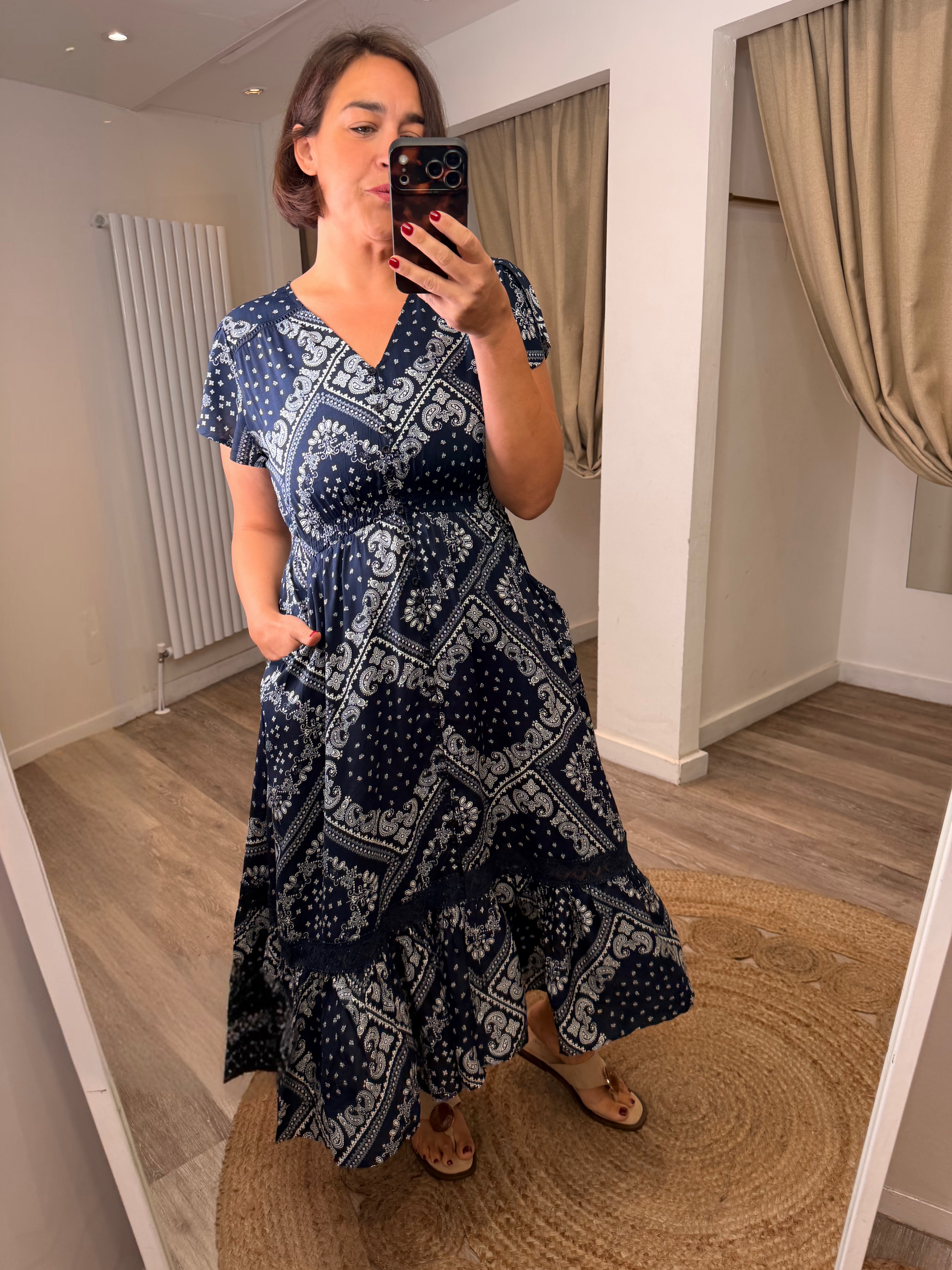 Stella Bandana Print Midi Dress