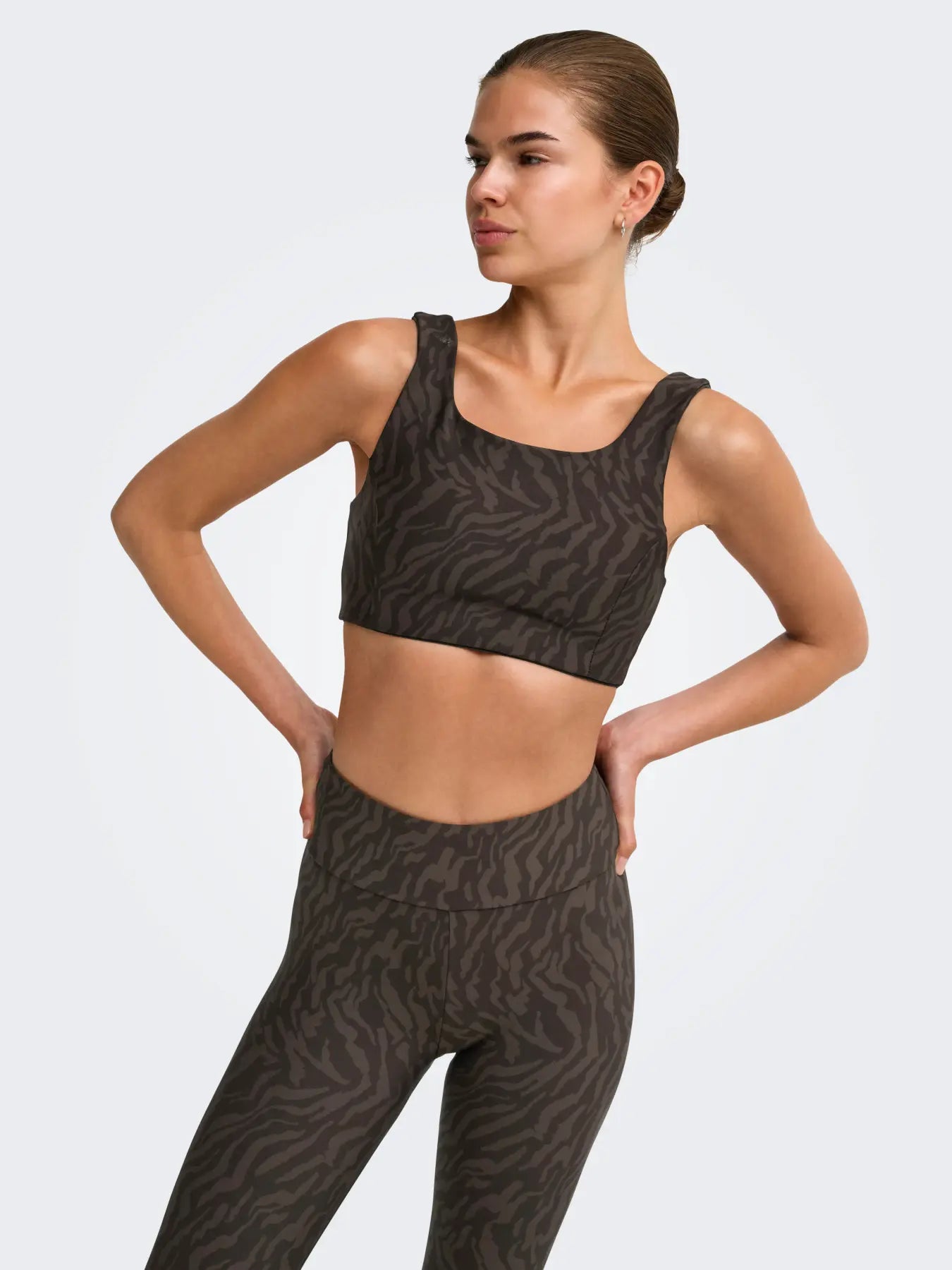 Dana Zebra Sports Bra Brown