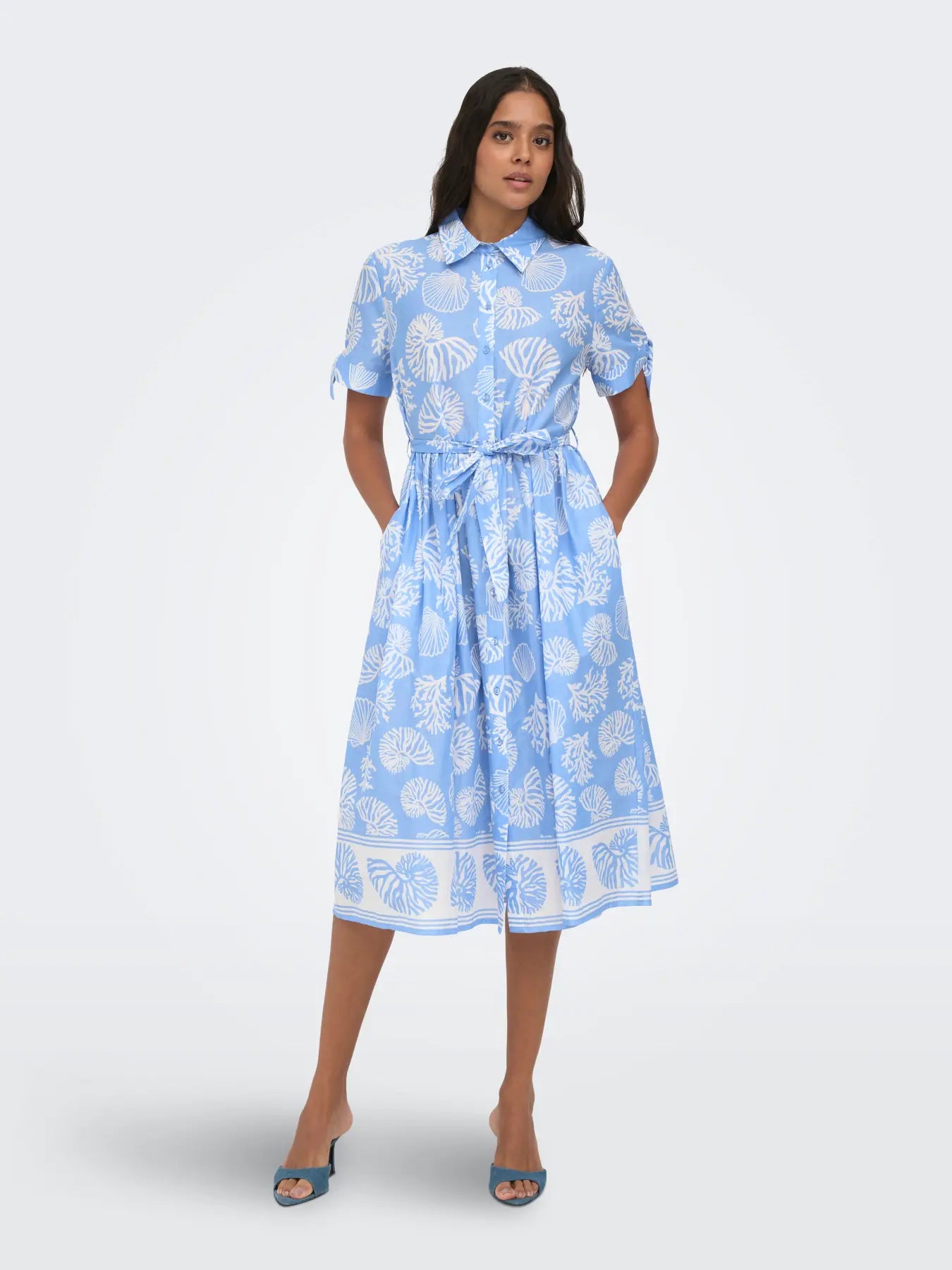 Anna Print Midi Shirt Dress