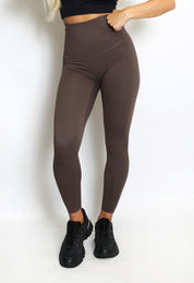 High Waist Sports Leggings - Brown