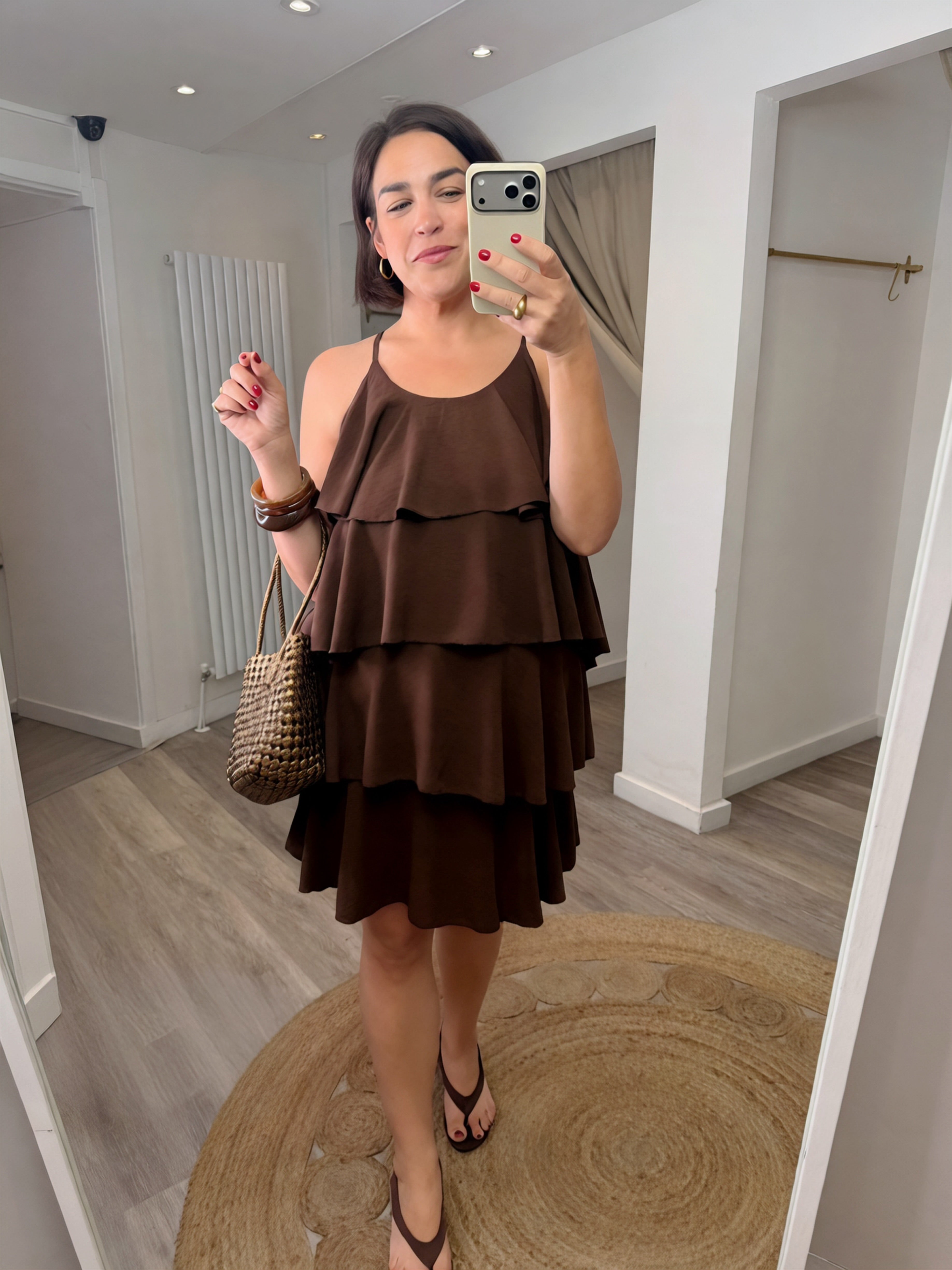 Sophie Brown Ruffle Dress