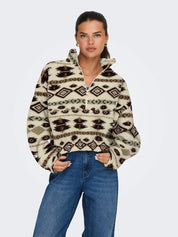 Janne Brown Aztec Teddy Jumper