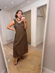 Lily V Neck Frill Midi Dress - 4 colours
