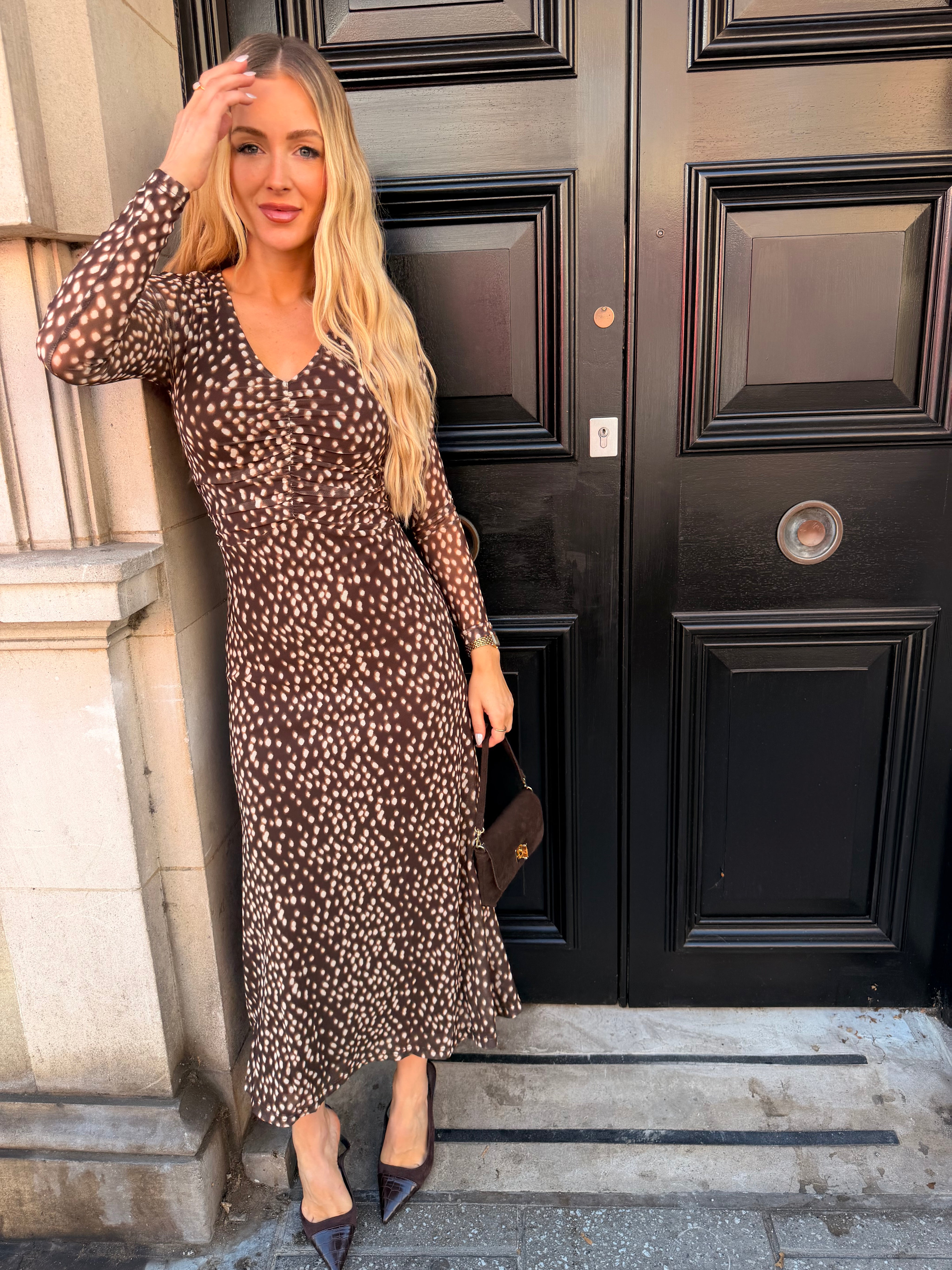 Gini Polka Dot Mesh Dress