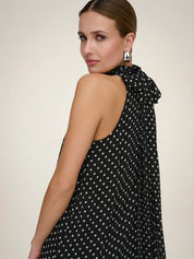 Polka Halterneck Midi Dress