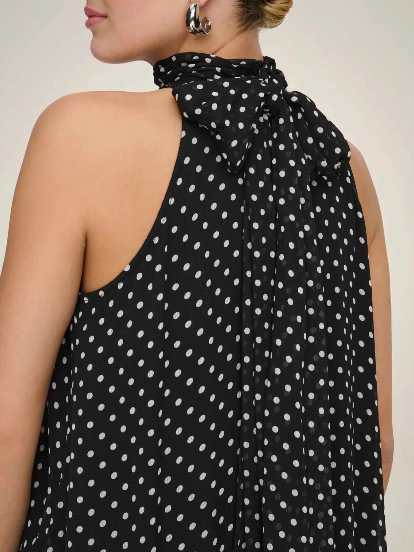 Polka Halterneck Midi Dress