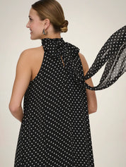 Polka Halterneck Midi Dress