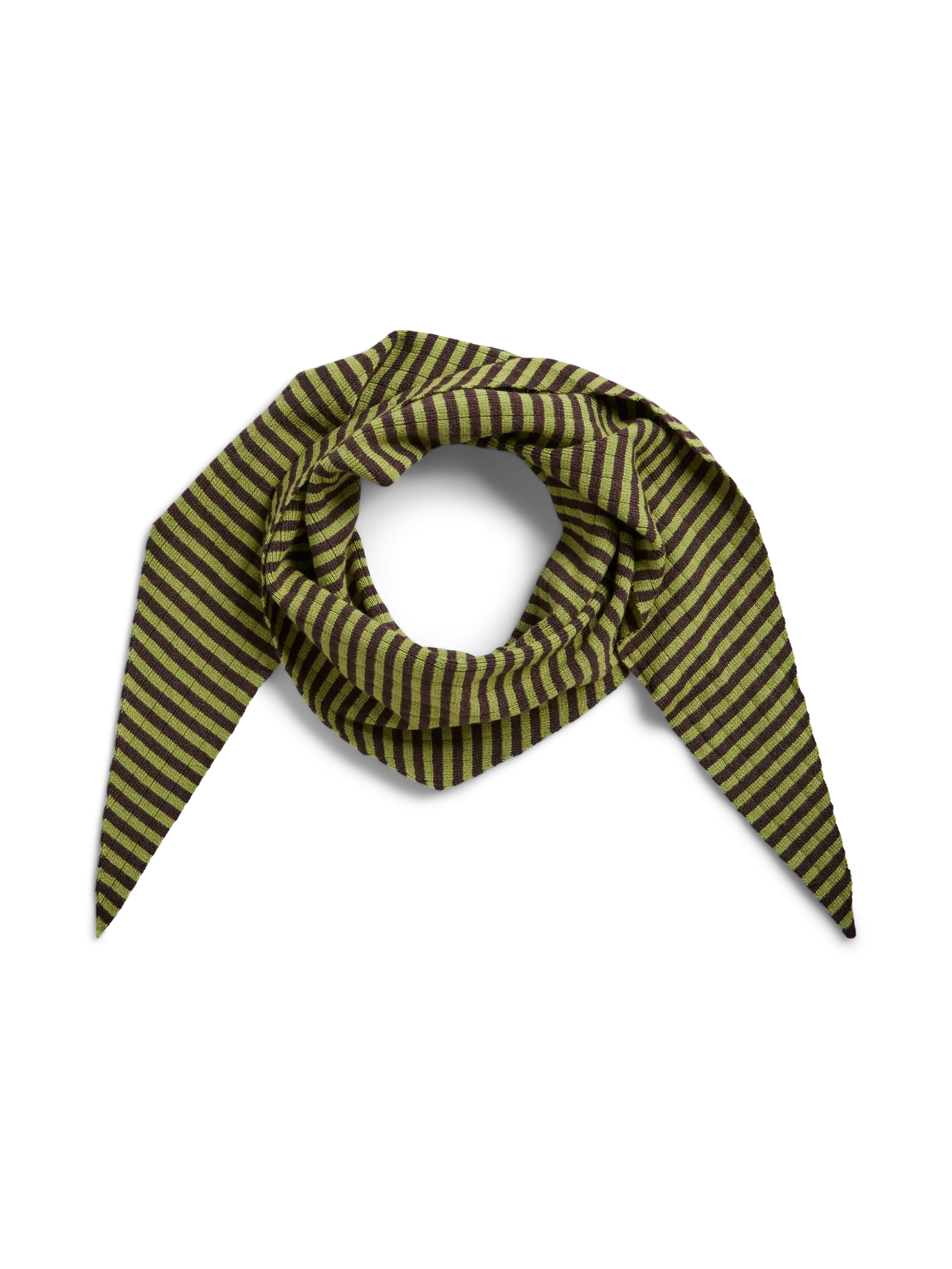 Komma Stripe Triangle Scarf Green