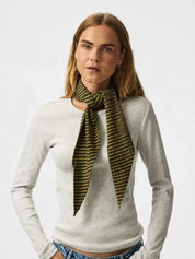 Komma Stripe Triangle Scarf Green