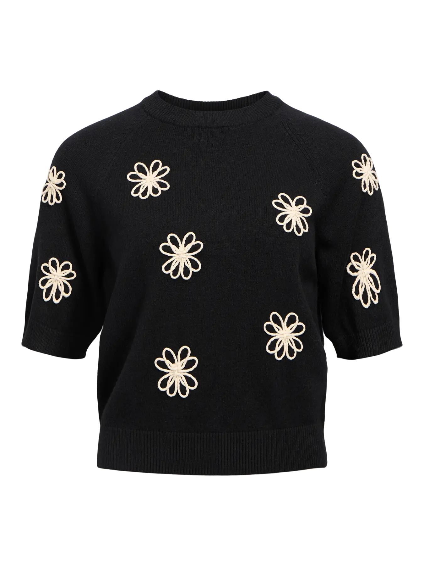 Laney Rubin Flower Detail Short Sleeve Knit Jumper