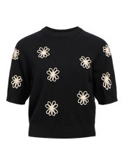Laney Rubin Flower Detail Short Sleeve Knit Jumper