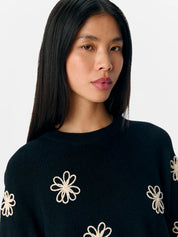 Laney Rubin Flower Detail Short Sleeve Knit Jumper