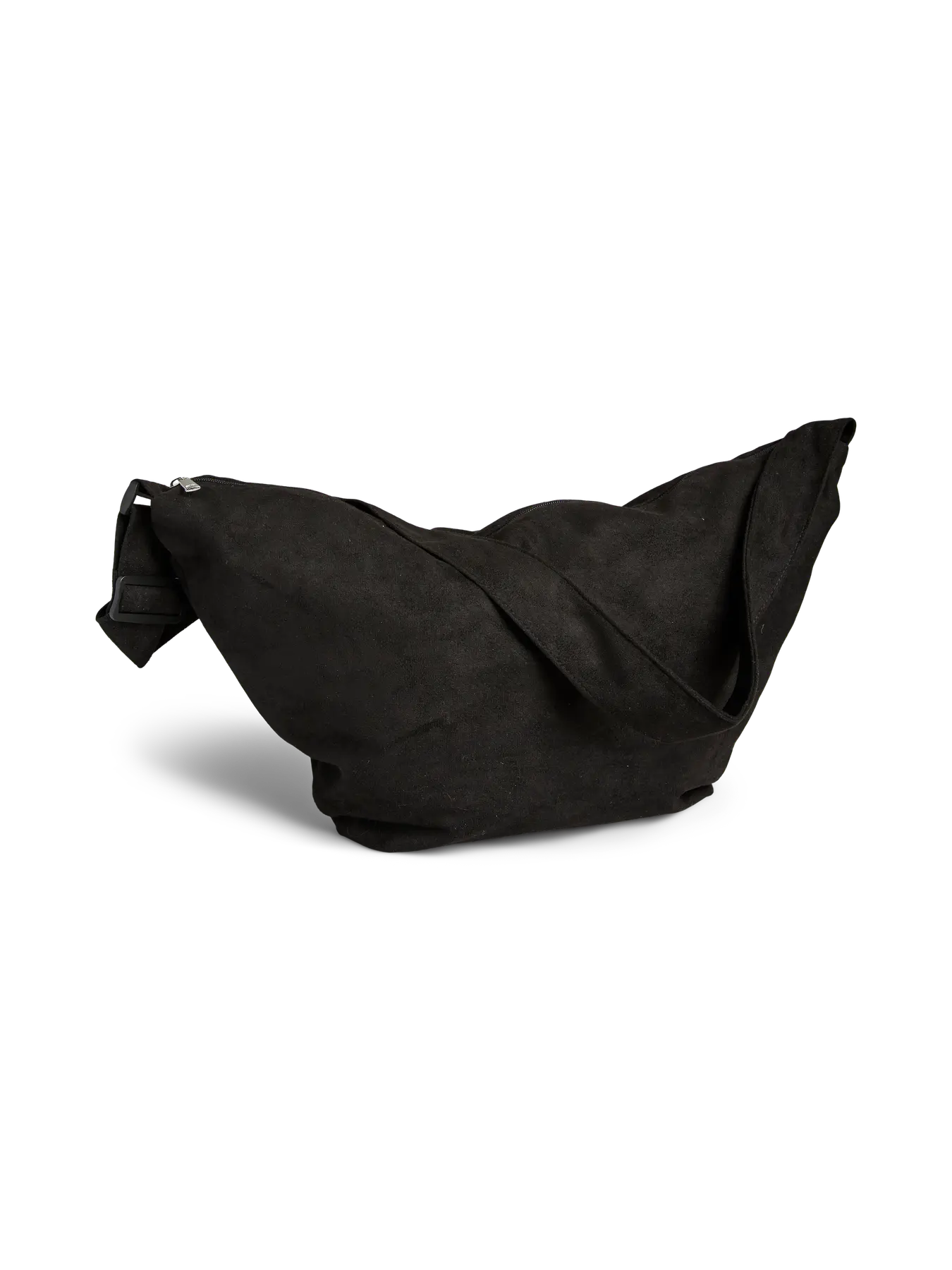 Amanda Black XL Across the Body Suede Style Bag