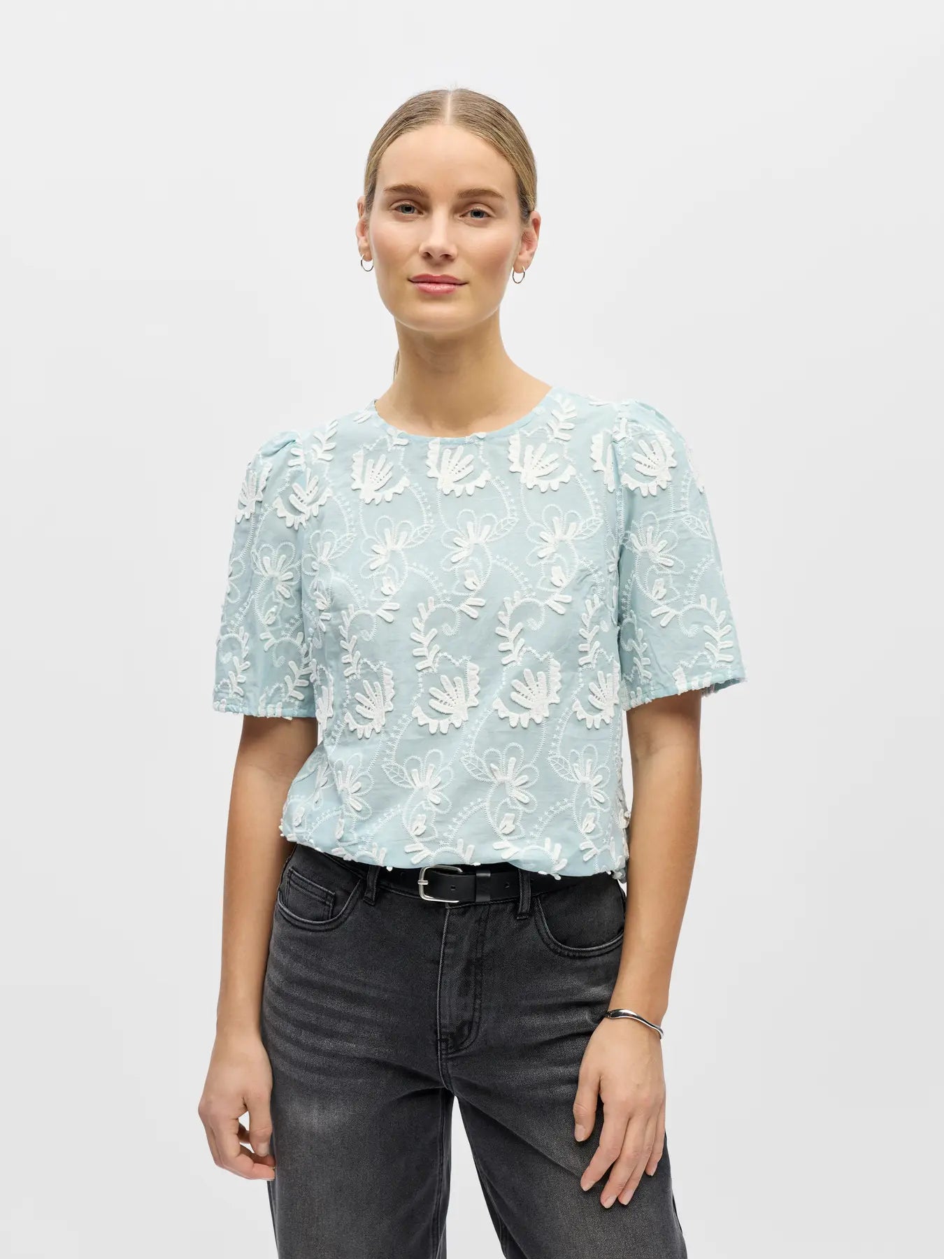 Mya Embroidered Short Sleeve Top