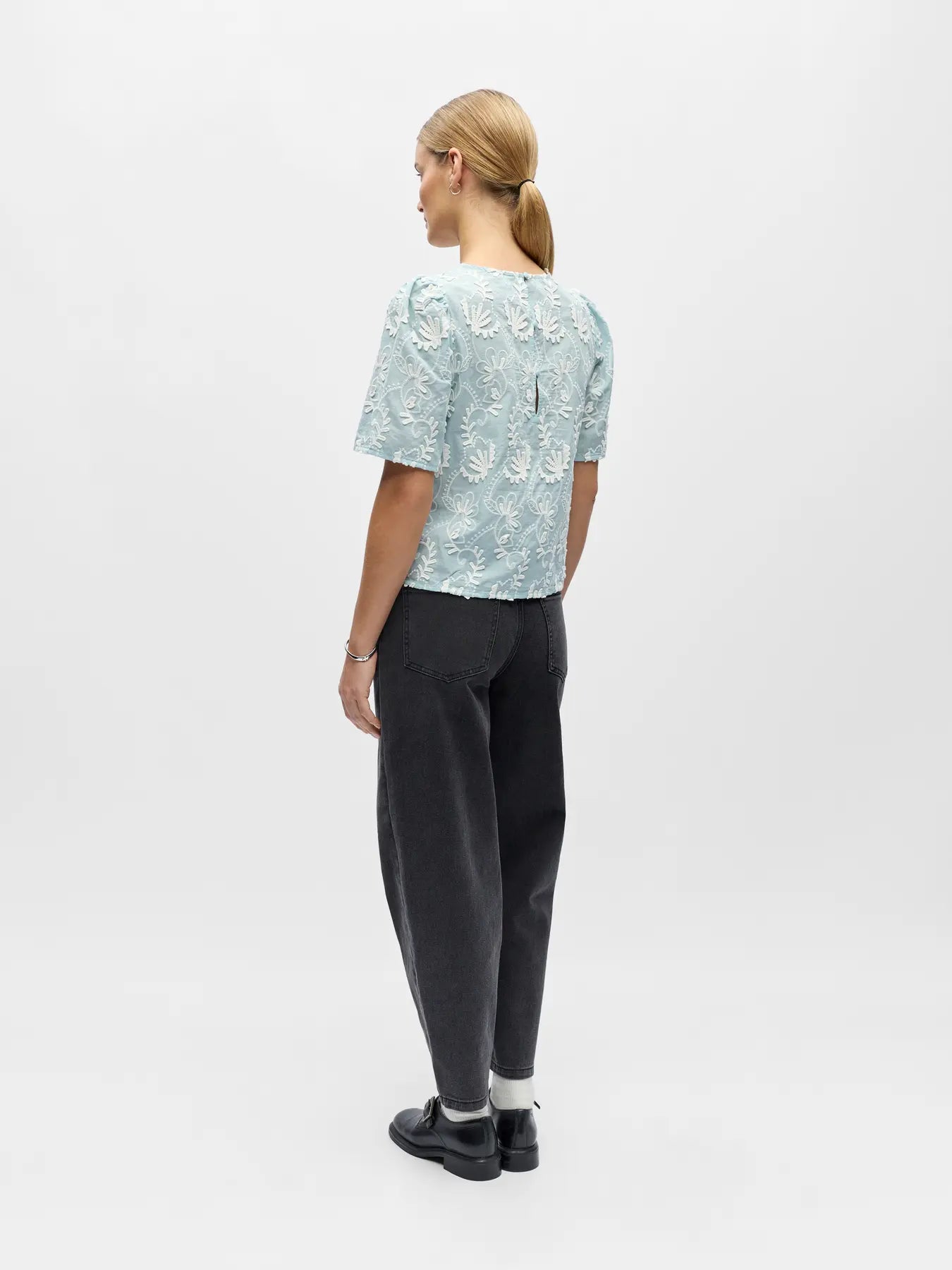 Mya Embroidered Short Sleeve Top