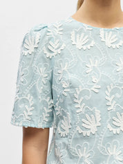 Mya Embroidered Short Sleeve Top