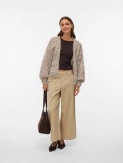 Maybe Oversized Open Cardigan Beige