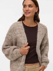Maybe Oversized Open Cardigan Beige