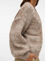Maybe Oversized Open Cardigan Beige