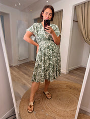 Stella Leaf Print Midi Dress