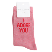 Statment Glitter Socks I Adore You