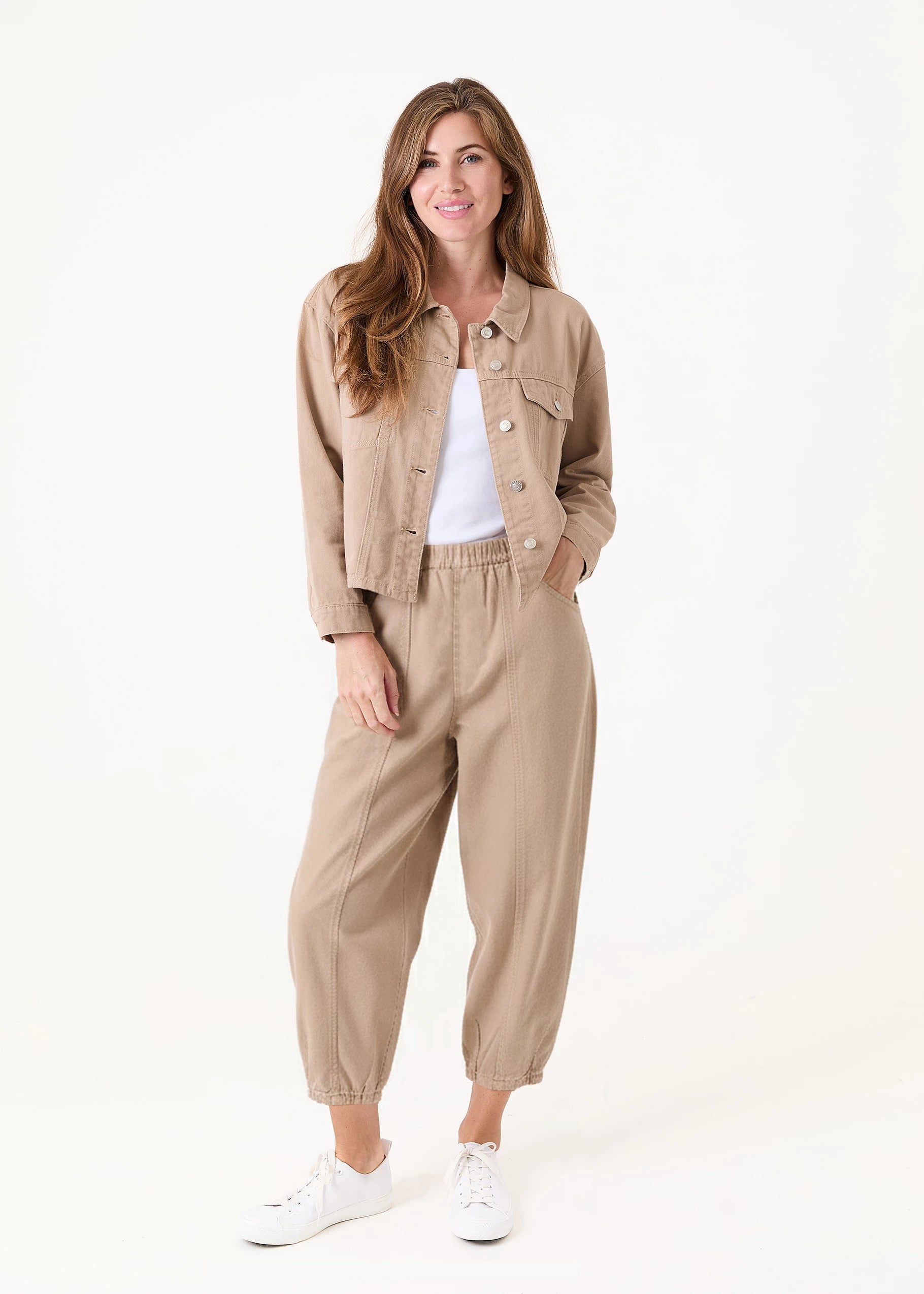 Flick Cotton Twill Barrel Leg Trouser