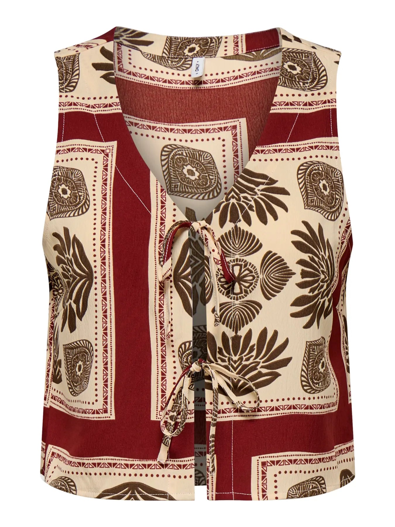 Nova Brick Print Tie Top Vest