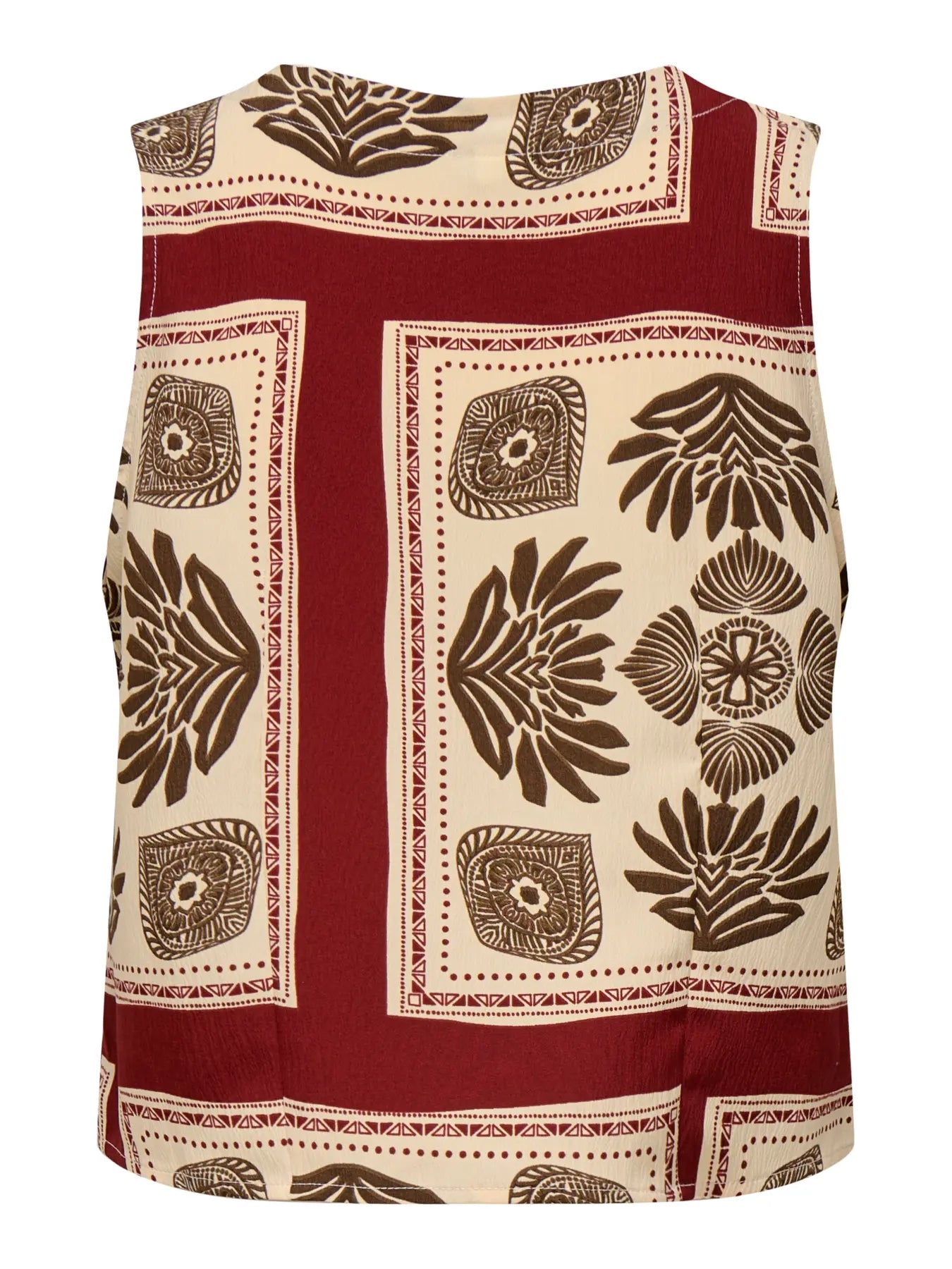 Nova Brick Print Tie Top Vest