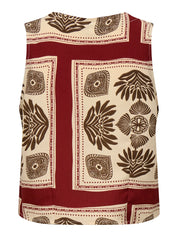 Nova Brick Print Tie Top Vest