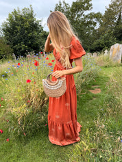 Romii V-neck Tie back Maxi Dress