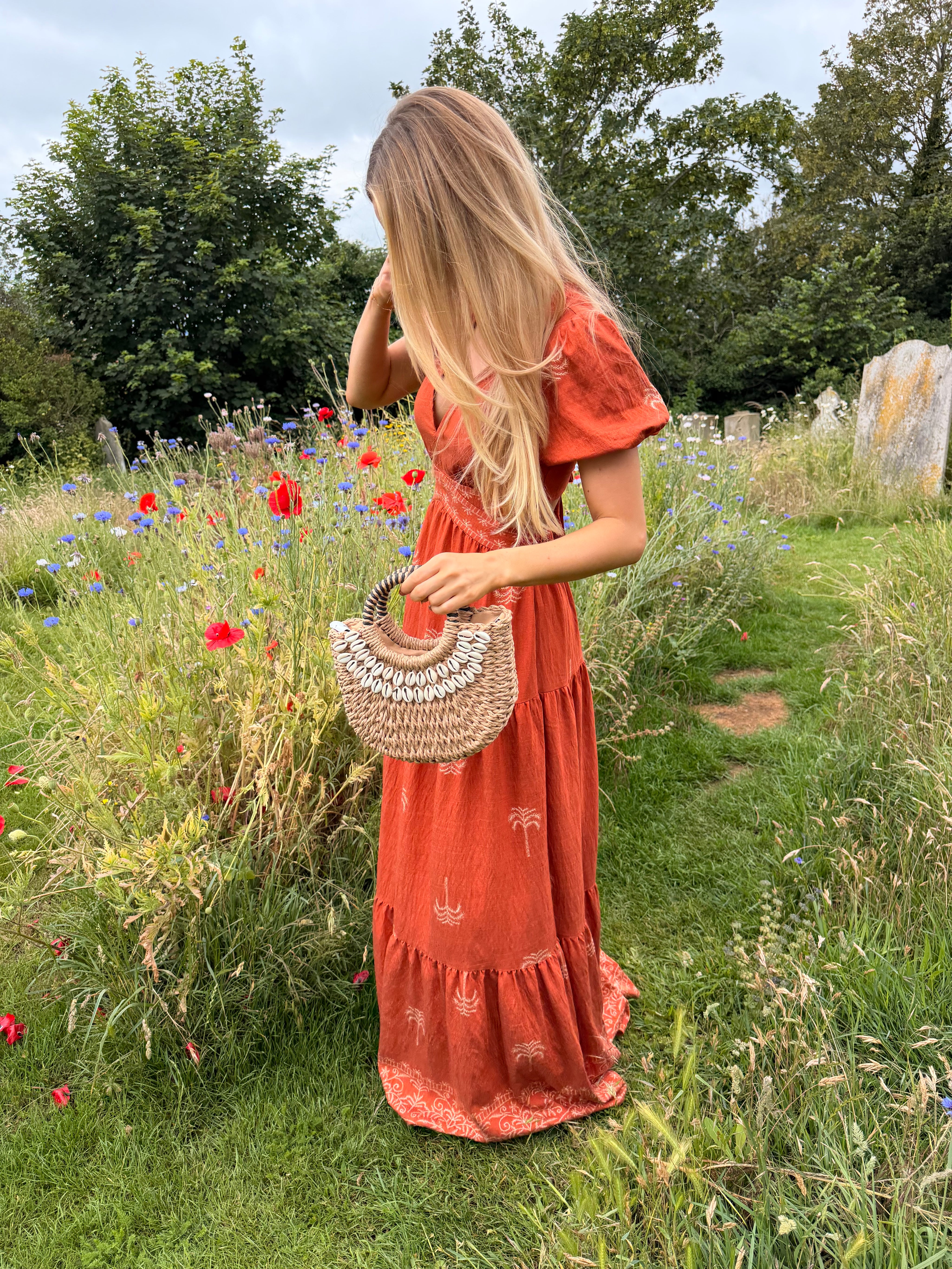 Romii V-neck Tie back Maxi Dress