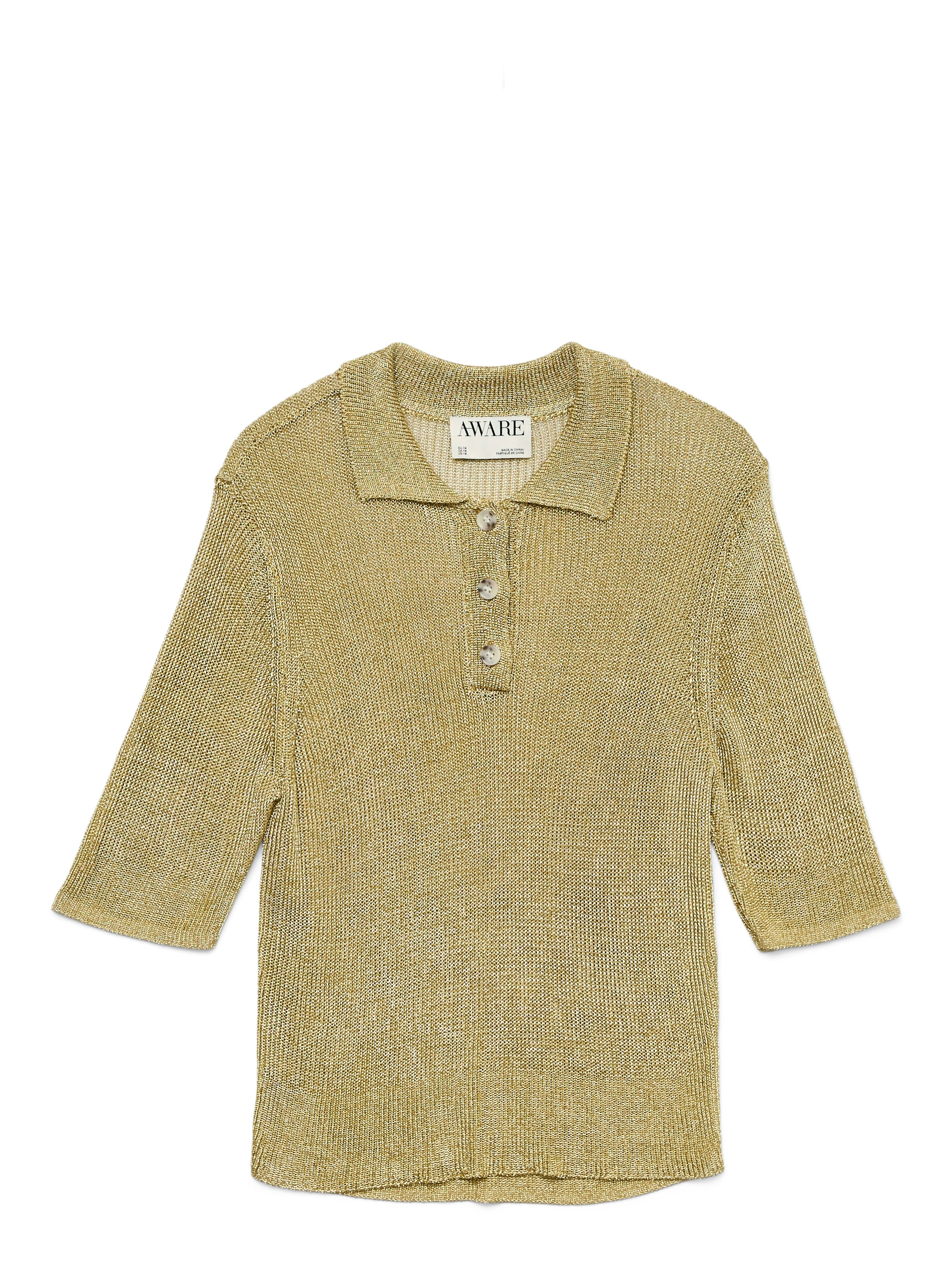 Ruby Gold Lurex Polo Knit