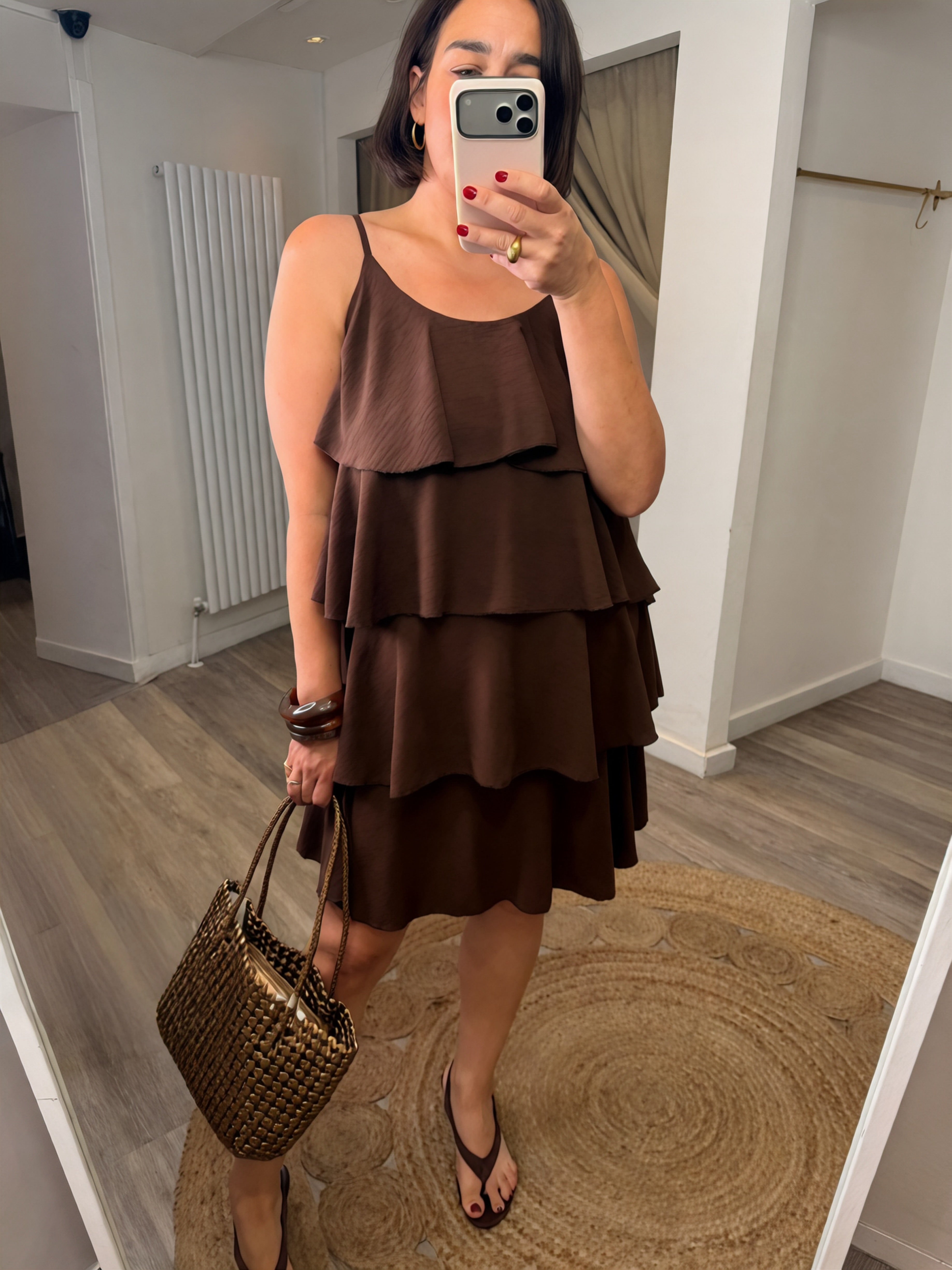 Sophie Brown Ruffle Dress