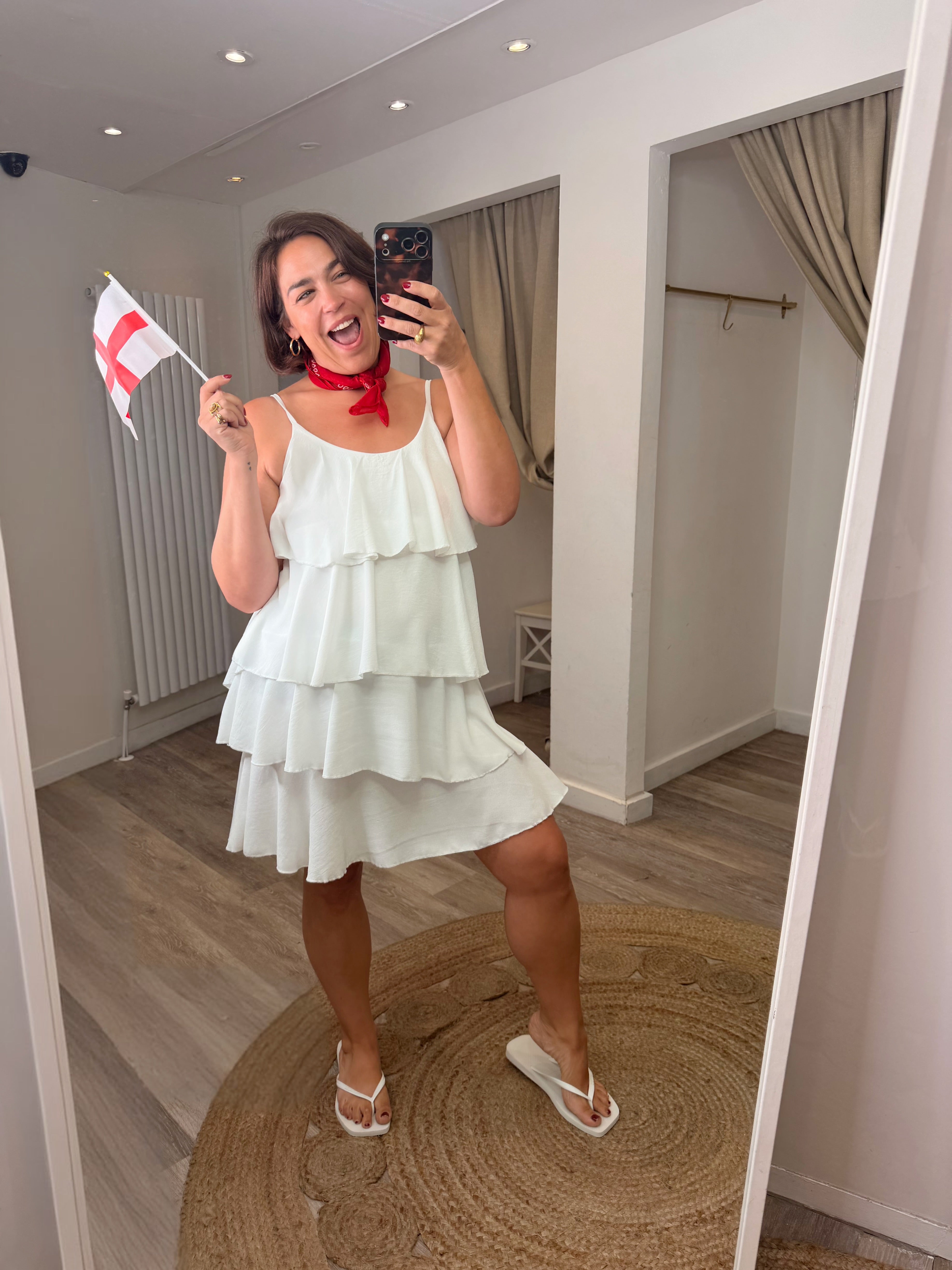 Sophie White Ruffle Dress