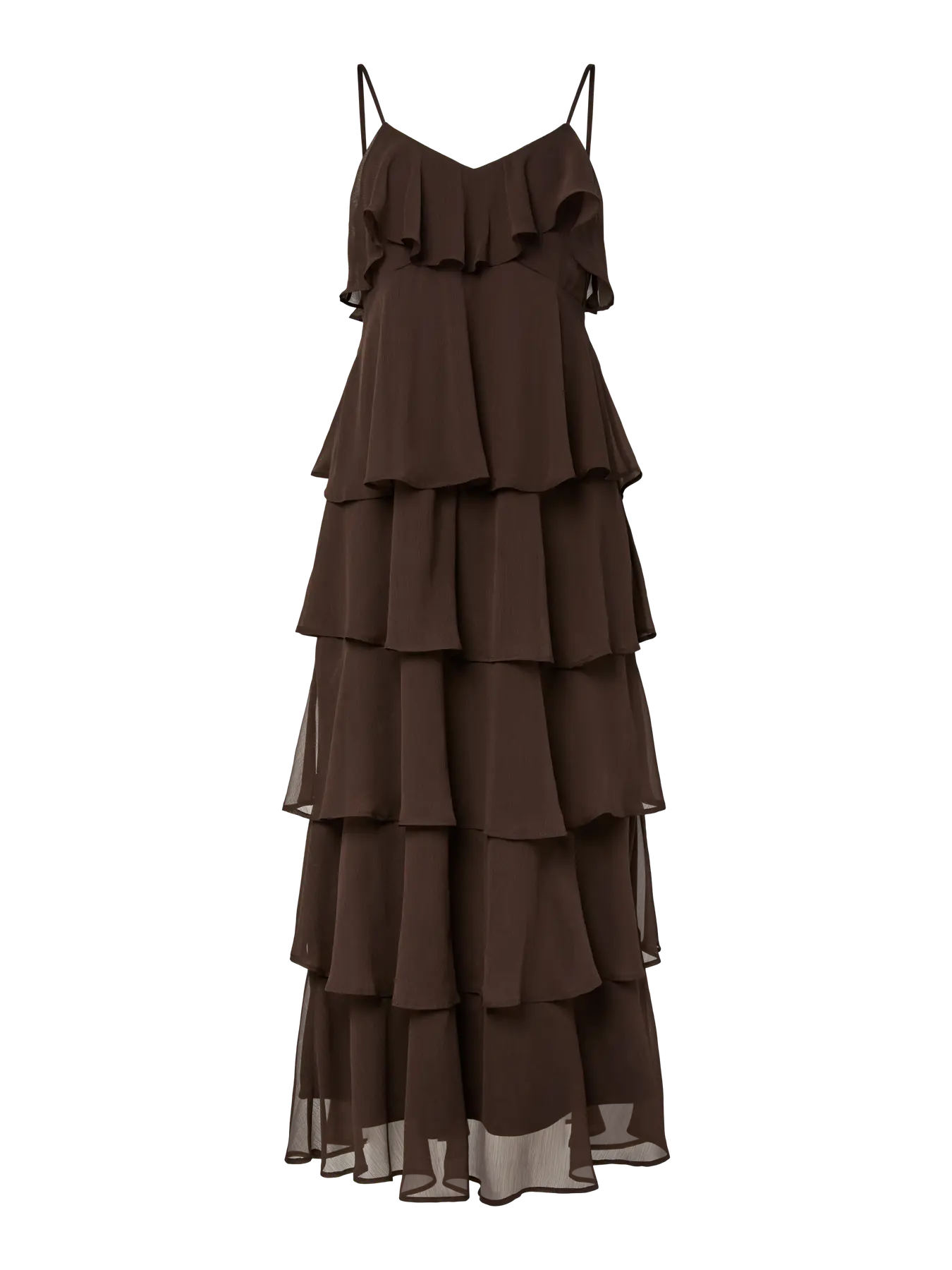 Jasmin Brown Sheer Ruffle Mini Swing Dress (Copy)