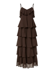 Jasmin Brown Sheer Ruffle Mini Swing Dress (Copy)